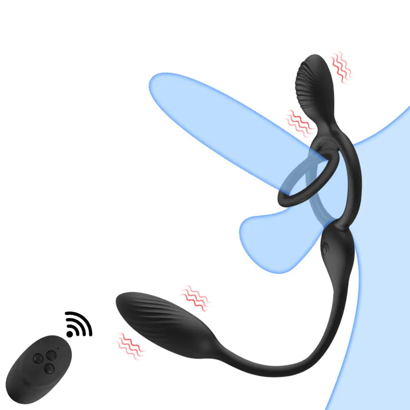 TripleForce — Anello fallico vibrante a tripla stimolazione, con telecomando