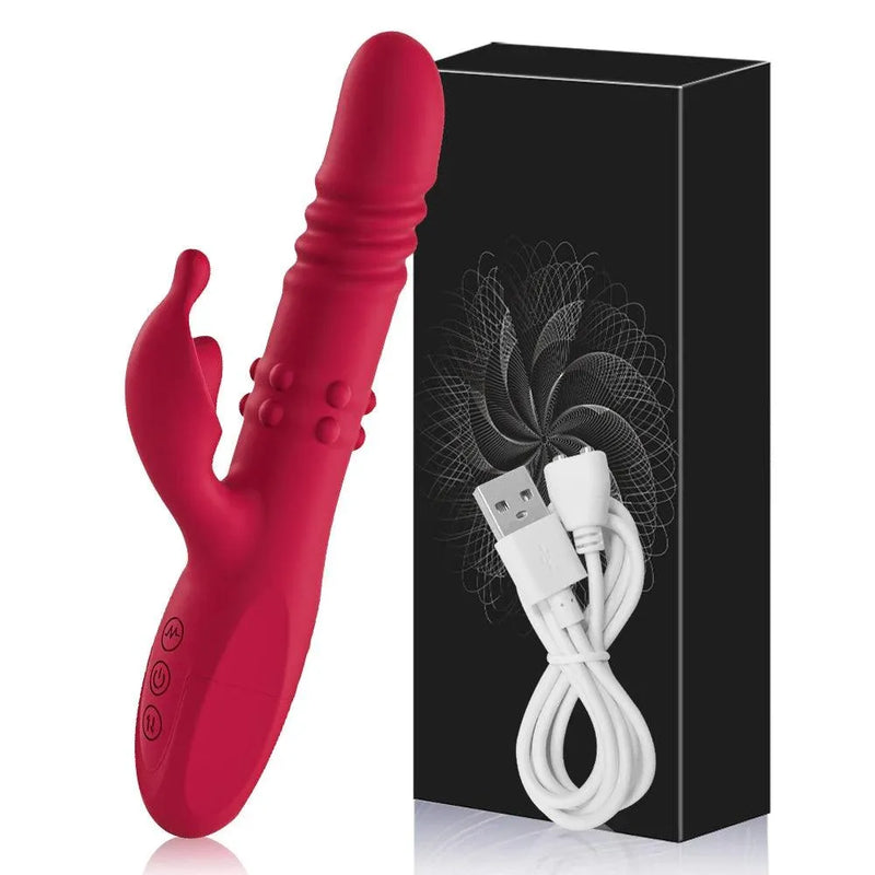 Stick — Rabbit 4 in 1 con vibrazione, rotazione, spinta e stimolo del clitoride
