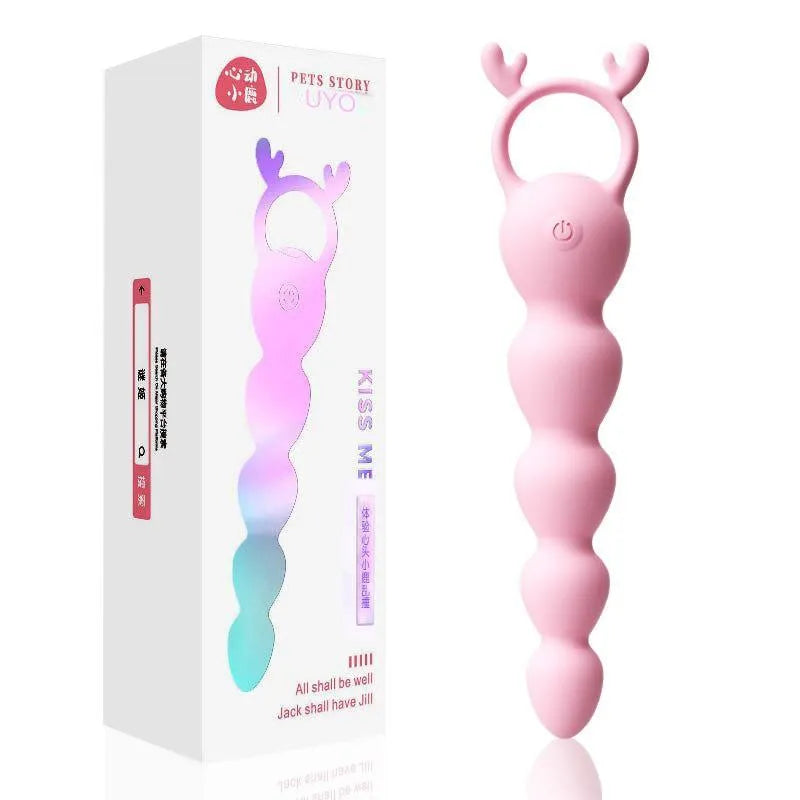 Renna — Vibratore anale a sfere, 12 modalità e anello di presa