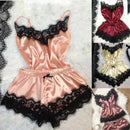 Athena — Pigiama sexy top e shorts con bordi in pizzo