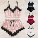 Athena — Pigiama sexy top e shorts con bordi in pizzo