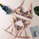 Bevellie — Completo intimo in tulle con ricamo floreale