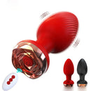 Tiger — Plug anale vibrante con base a rosa e telecomando