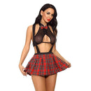 Old School Girl — Costume sexy con top trasparente e minigonna a quadri
