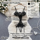 selene body in pizzo nero trasparente