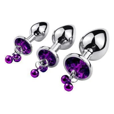 Trio Gioiello — Kit 3 plug anali con gemma e campanellino