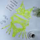 Edera — Completo sexy in pizzo ricamato con fasce intrecciate