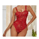 Madame — Body intero in pizzo elastico con scollatura profonda