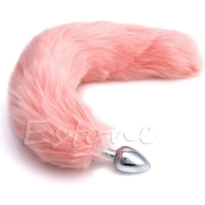 Volpe Rosa — Plug anale in metallo con coda rosa da 35 cm