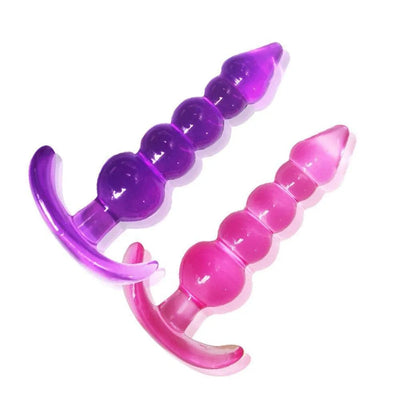 Perlina — Plug anale in silicone a sfere, 11 cm con base ad ancora