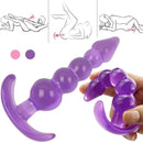 Perlina — Plug anale in silicone a sfere, 11 cm con base ad ancora
