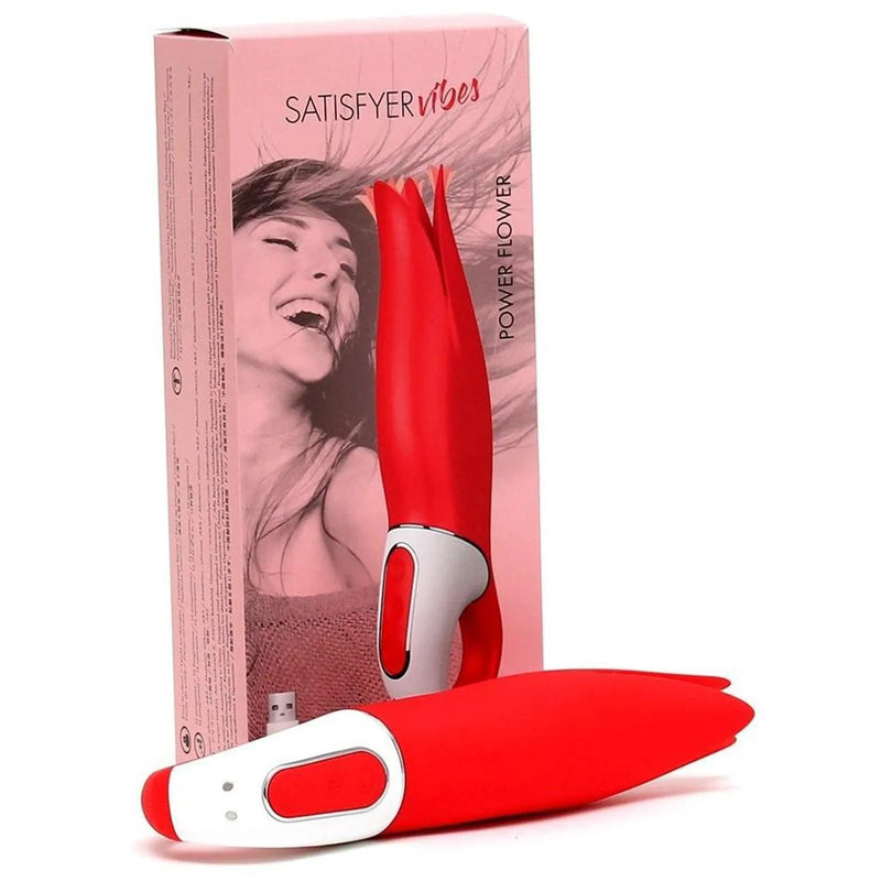 Satisfyer Power Flower — Vibratore a fiore con petali flessibili, 12 programmi