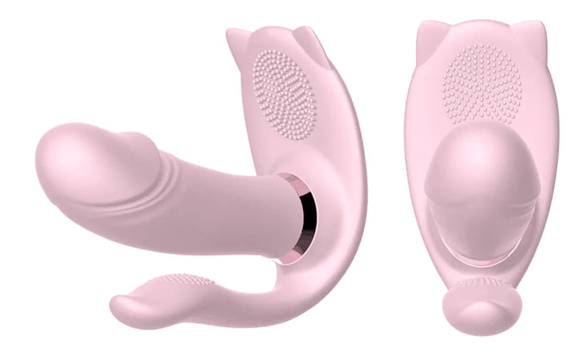 Cute Cat — Vibratore indossabile riscaldante per punto G, clitoride e ano