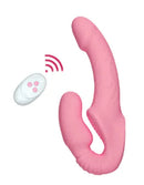 Strapless — Dildo doppio vibrante senza imbracatura, con telecomando