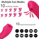 Sindy — Succhia-clitoride 3 in 1 con lingua vibrante, vibratore interno e telecomando
