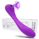 TwoLoving — Vibratore wand con succhia-clitoride, 10 + 7 modalità