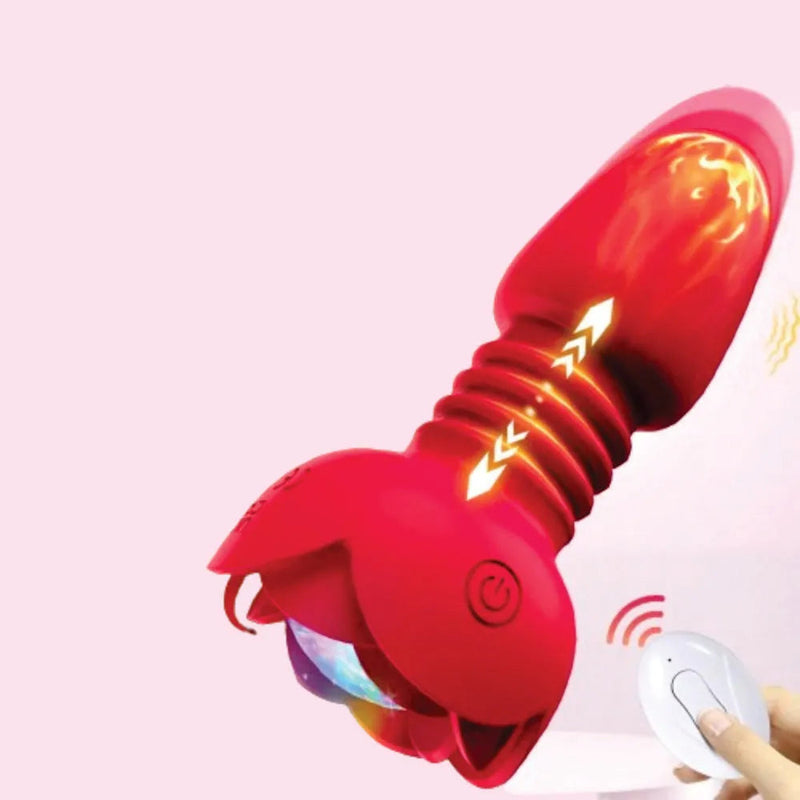 Lux — Plug anale vibrante con movimento avanti-indietro e telecomando